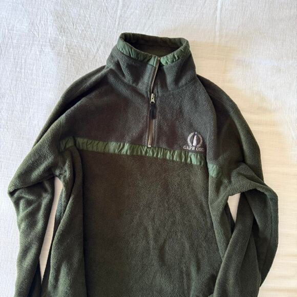 Vintage Cape Cod Quarter Zip Green Fleece Pullover - L/XL - Picture 2 of 8